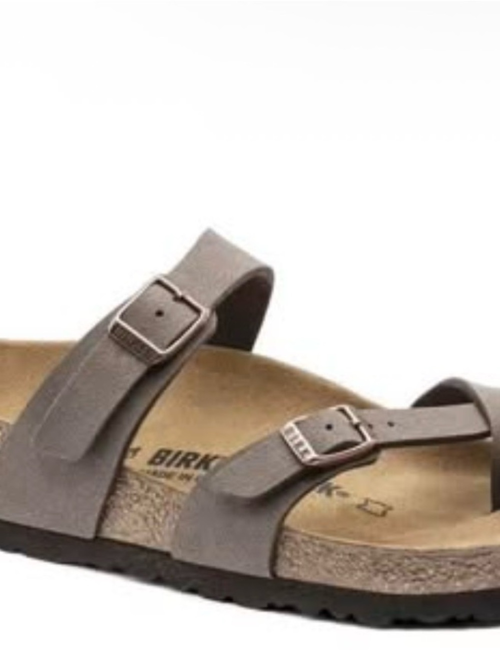 Birkenstock Brown Two-Strap Adjustable Slide Sandal